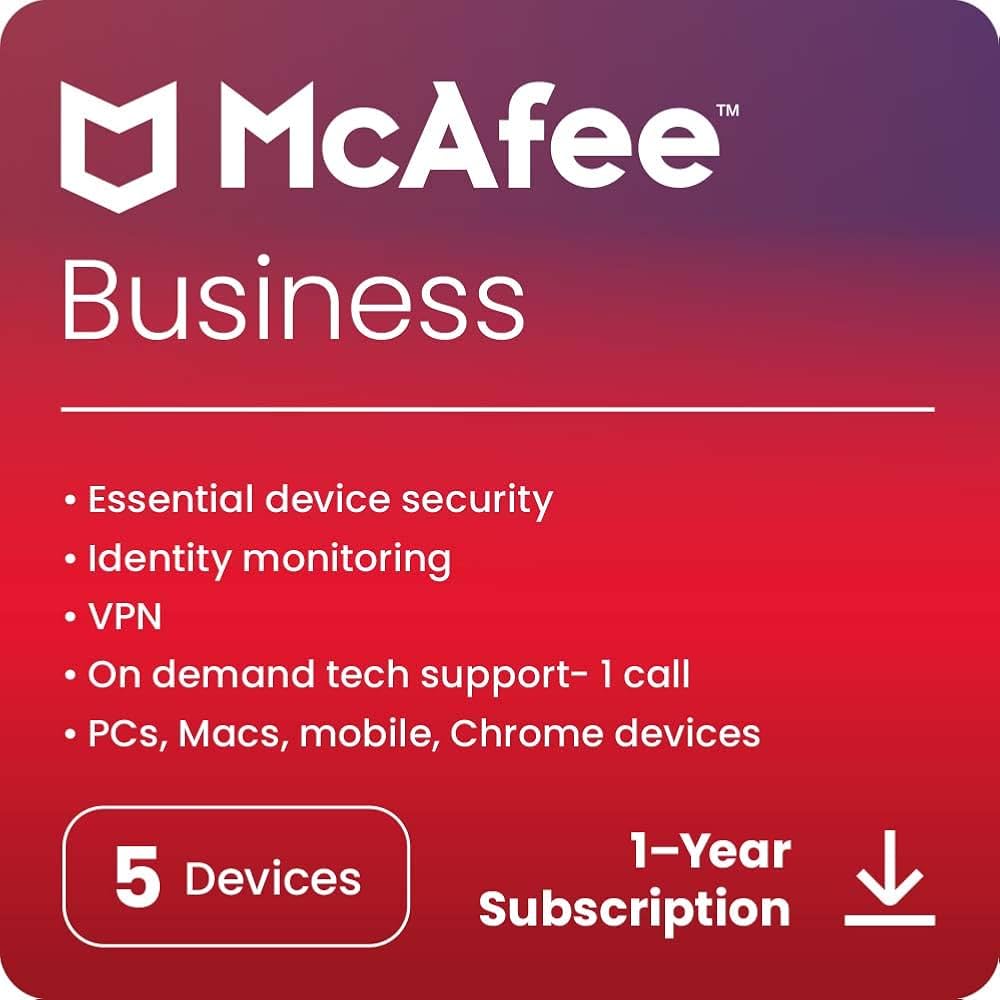 McAfee® Small Business Security – 5 Devices, 1 Year