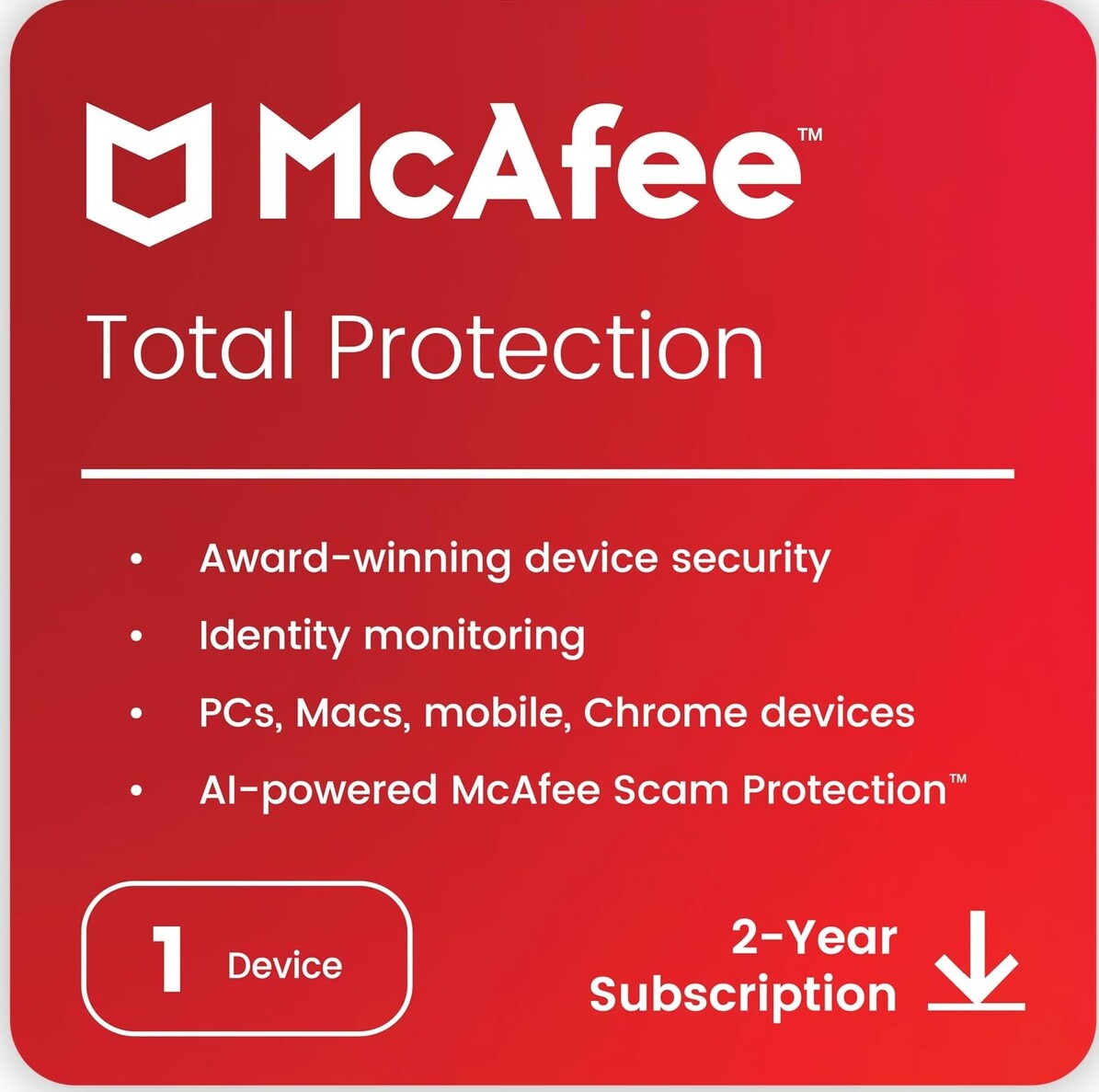 McAfee® AntiVirus Plus – 1 Device 2 Years